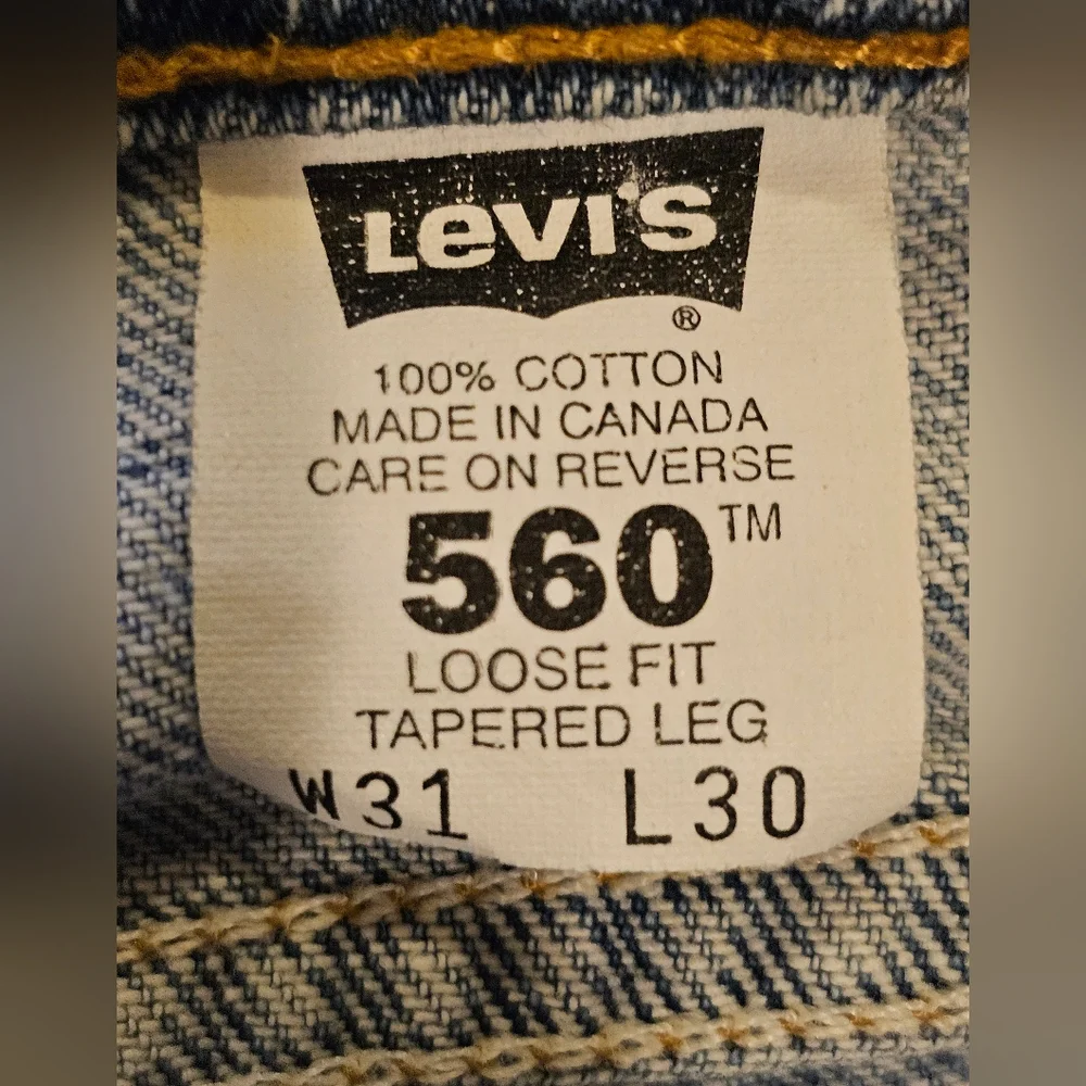 Vintage 90s Levis 560 Loose Fit Tapered Leg Denim Distressed Men's Size 31x30